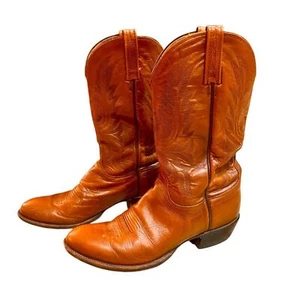 Lucchese Size 11.5 Well-Loved Brown Leather Cowboy Western Boots in GUC - Picture 1 of 11