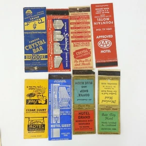 Vintage 8 Streichholzschachteln Cover Streichholzschachtel Posten Hotel Motel  - Bild 1 von 5