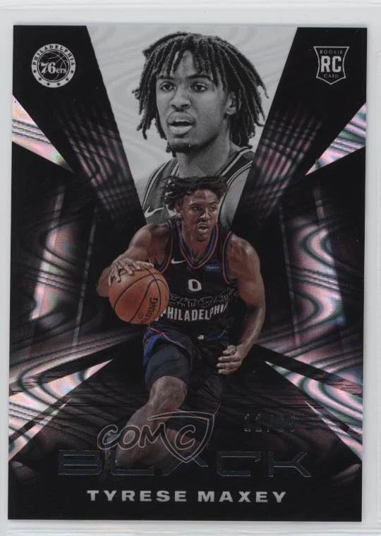 2020-21 Panini Black Rookie Swirlorama /65 Tyrese Maxey #74 Rookie RC