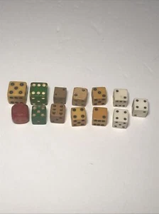 Vintage Dice Plastic & Wood Lot Of 13 - Picture 1 of 12