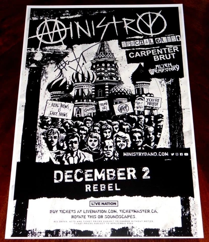 AL JOURGENSEN MINISTRY SIGNED 12X18 PROMO CONCERT POSTER!!!! Cover
