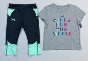 Girl's Under Armour Polyester Two Piece Set With leggings - Picture 1 of 2