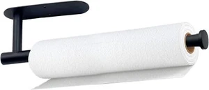 Self-adhesive/drilling under cabinet paper towel holder, SS black - Picture 1 of 7