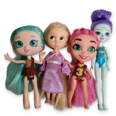 Lote de 4 muñecas para niños pequeños Disney Rapunzel Enchantimals Shopkins HairDorables Foto 1 de 3
