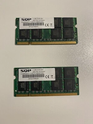 SQP RAM 1GB DDR2 SQP070926 MACBOOK PRO APPLE 667MHz SO-DIMM 200 PIN USATA OTTIMA - Immagine 1 di 2
