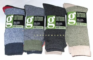 4 Pairs Mens Gold Medal Multi-Color Light / Medium Weight Outdoor Crew Socks - Picture 1 of 3
