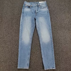 Pantalones de mezclilla American Eagle para mujer 00 azules tiro súper alto tobillo rectos elásticos nuevos con etiquetas - Imagen 1 de 14