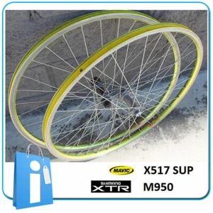 Ruedas Retro 26" MAVIC X517 SUP CITRON Shimano XTR M950 fh-m950 hb-m950 llantas - Imagen 1 de 11