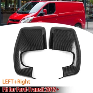 Tapa de cubierta de espejo retrovisor de puerta de fibra de carbono para furgoneta Ford Transit Custom Tourneo 2012+ - Imagen 1 de 8