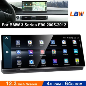 Android Car GPS 12.3'' Ultra-thin Screen Navigation 4G+64G For BMW E90 2005-2012 - Picture 1 of 19