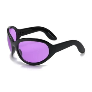 New Purple Oversized Oval Sunglasses Club Rave Party DJ Pon 3 Alternative Grunge - Picture 1 of 5