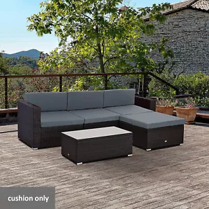 7 Pcs Outdoor Cushion Pads for Rattan Patio Conversation Set, Grey - Picture 1 of 5