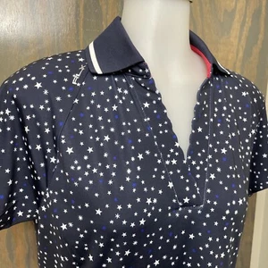 RLX Ralph Lauren Mujer’s M Ajuste A Medida Golf Tenis Polo Azul Marino Estrellas $115 - Imagen 1 de 11