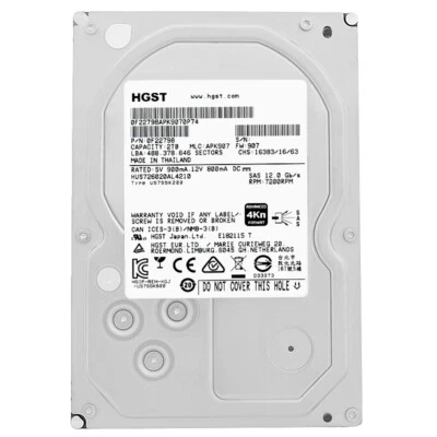 HGST 2Tb HUS726020AL4210 128Mb Cache Sas III 7200RPM 3,5" Zoll - Bild 1 von 4