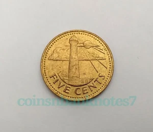 1973 Barbados 5 Cents Coin, KM11 Uncirculated / Lighthouse. - Picture 1 of 2