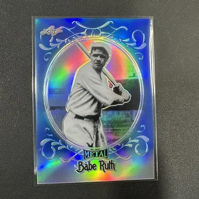 2019 Leaf Blue Metal Babe Ruth “ Bat On Shoulder #42 “ 19/50 - Image 1 of 4