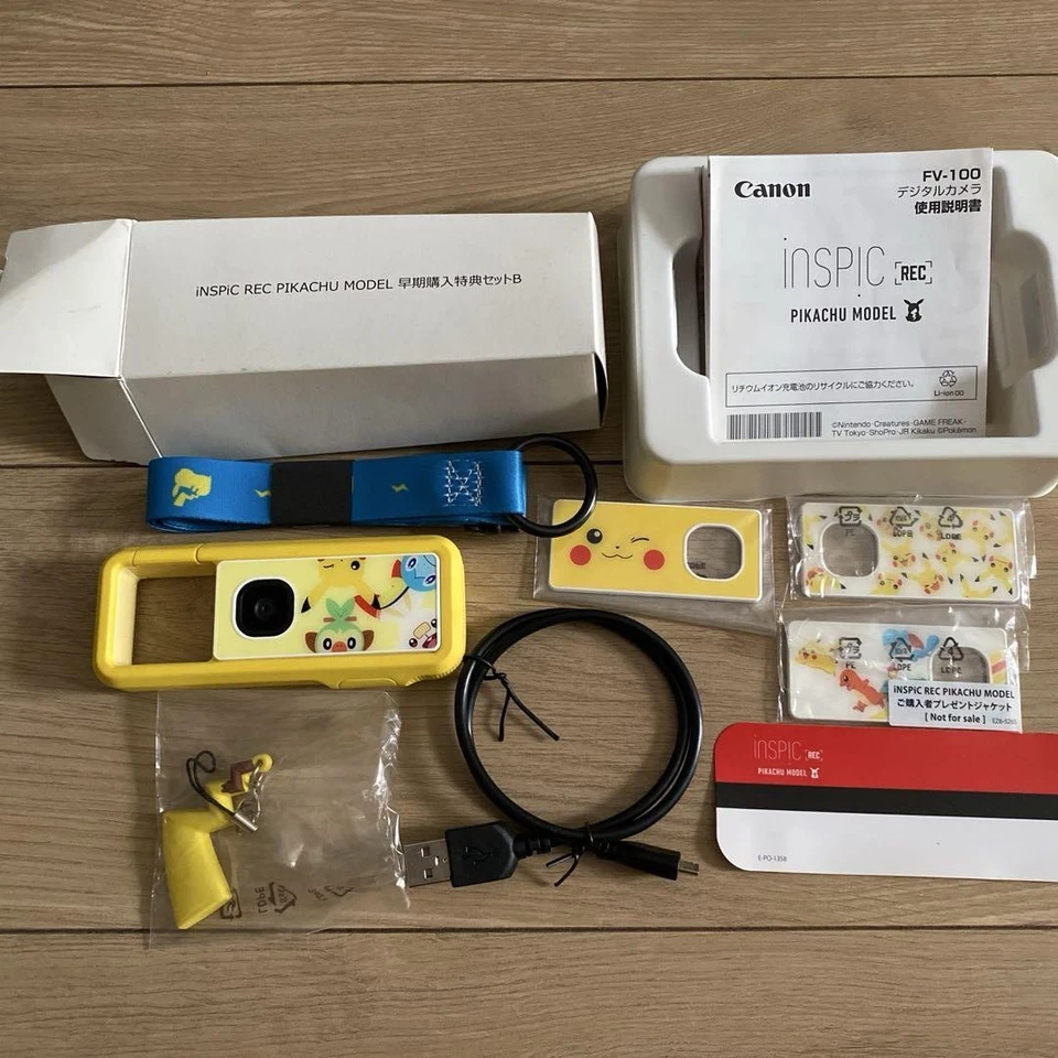 Canon iNSPiC REC FV-100 Camera Pokemon Pikachu Model Waterproof Action Cam - Image 1 of 1