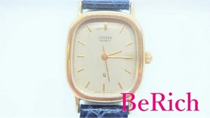 Citizen Women's Gold Dial Leather Watch Used, Navy Strap, Quartz - Picture 1 of 10