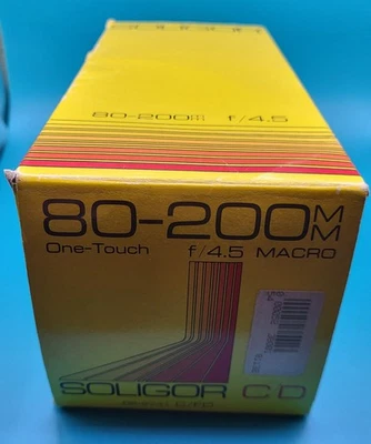  Lente macro de un toque SOLIGOR Japón 80-200 mm F-4,5-F32 para SLR nueva en caja  Foto 1 de 4