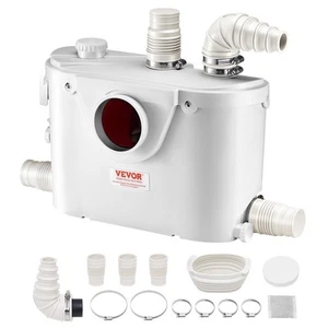 VEVOR 500W Pompa Maceratrice 8 m Prevalenza per WC Lavandino Seminterrato - Foto 1 di 12