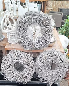 TOP Preis Wurzel Rebenkranz 40 cm gefrostet Kranz Natur Deko Türkranz Tischkranz - Bild 1 von 3