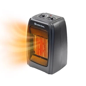 Comfort Zone Desktop Space Heater with Energy Save Mode, Tip-Over Switch, Black - Picture 1 of 6