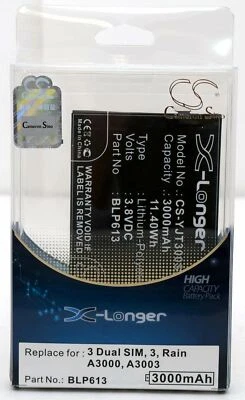 NUEVA BATERÍA DE TELÉFONO INTELIGENTE 3000mAh para OnePlus 3/3T DualSim A3000 A3003 Rain BLP613 Foto 1 de 4