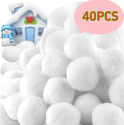 ANIANHAO 40PC CHRISTMAS FAKE SNOWBALLS XMAS SNOW BALL FIGHT TREE PLUSH THROWING BATTLE