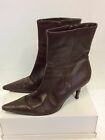 JONES THE BOOTMAKER DARK BROWN LEATHER ANKLE BOOTS SIZE 6/39