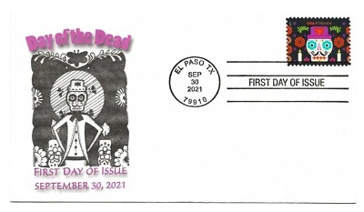 2021 Day of the Dead Single #3 of 5, First Day of Issue. - Image 1 of 2