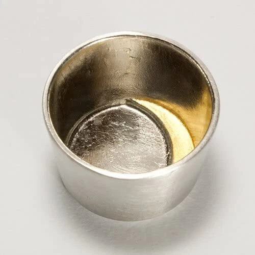 Nousaku 100 Tin Sake Cup GUINOMI Moon Gold Leaf 511281 Japan