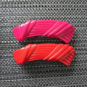 Vintage Philips Hair Clips Barrettes Pink And Orange - Picture 1 of 2