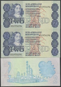 South Africa Lot 2 Rand Banknote 1983-90 Uncirculated Condition Pick#118-D - Picture 1 of 1