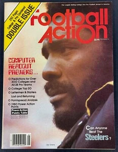 1980 NEWSSTAND FOOTBALL ACTION MAGAZINE MEAN JOE GREENE PITTSBURGH STEELERS - Picture 1 of 2