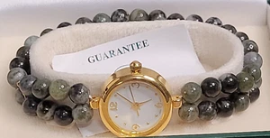 Grün Connemara Marmor Irland Armband Uhr Perlen Stretchband Geschenkbox - Bild 1 von 5