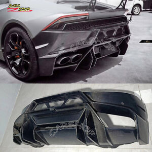 For Lamborghini Huracan LP610 LP580 V Style Real Carbon Fiber Rear Diffuser Lip