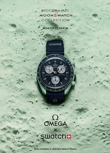 OMEGA WATCH MAGAZINE promo ad #118 ORIGINAL 2024 light green  MISSION TO EARTH - Picture 1 of 2