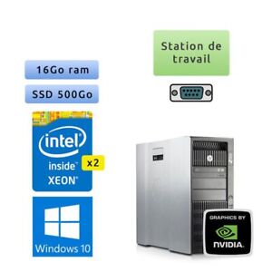 Occasion - HP Workstation Z820 - Windows 10 - 2*e5 2620 v0 16Go 500Go SSD - K500