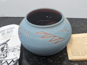 Lakota Sioux Pottery Vase Bowl Signed Native Indigenous Hand Made 1990s Signed - Bild 1 von 9