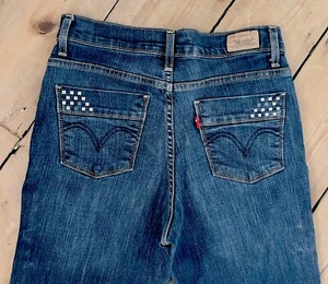 VINTAGE LEVIS 512 JEANS LADIES PERFECTLY SLIMMING 28x32 STUDDED POCKETS STRETCH - Picture 1 of 20