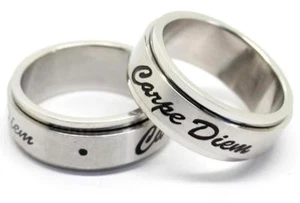 Stainless Steel Spinner Ring CARPE DIEM Seize the Day Inspirational Gift Size 9 - Picture 1 of 1