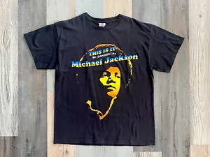 Michael Jackson T-Shirt This Is It Tour 50 London O2 Design, Shiny Gel Letters - Picture 1 of 5