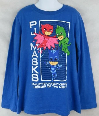 PJ Masks Boys T-Shirt Blue Long Sleeve Officially Licensed Jumping Beans Catboy - Image 1 of 4