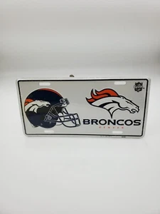 Vintage Denver Broncos White License Plate 1997 NFL Game Day Football (Defect) - Picture 1 of 11