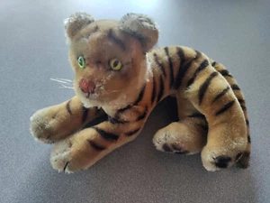 Vintage 1940’s-1950’s STEIFF Stuffed Mohair Lounging Bengal Tiger 14” EUC - Picture 1 of 6
