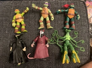 Vintage Teenage Mutant Ninja Turtles Figures x 6 Bundle Job Lot TMNT - Picture 1 of 4
