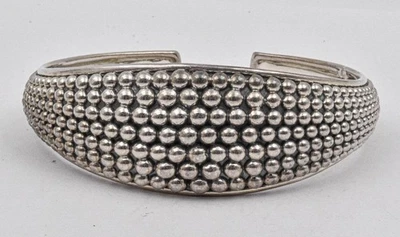 New Unworn Michael Dawkins BATU DOT Sterling Silver WIDE Cuff Bracelet 7.5 LONG - Image 1 of 4