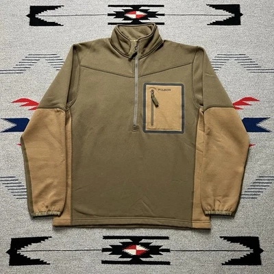 CC Filson Shuksan Half Zip Fleece Mens Small Tan Brown Pullover Wool Blend - Image 1 of 4