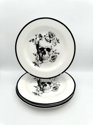 Ciroa Floral Wicked Skull - Dinner Plates 10 5/8", Set of 4 - Image 1 of 4
