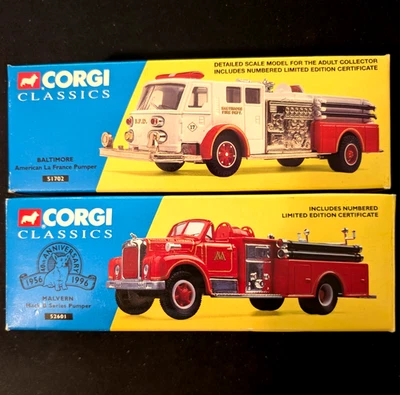 2 x CORGI CLASSICS - MALVERN 52601 & BALTIMORE 51702 FIRE PUMPER Ltd Ed. Diecast - Image 1 of 4